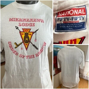 1980s Vtg Boy Scouts Order Of the Arrow Men XL Fit T-Shirt Lodge 101 Mikanakawa - Picture 1 of 11
