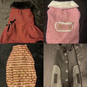Size Large/Medium Dog Winter Christmas Jacket BUNDLE - Pink, Gold, Red, Black - Picture 1 of 21