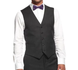 Tommy Hilfiger Men Gray 5-Button Wool Dress Suit Vest Waistcoat Size 38S - Picture 1 of 1