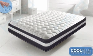 Cool Blue Memory Foam Mattress Sprung Matress 3ft Single 4ft6 Double 5ft King - Picture 1 of 5