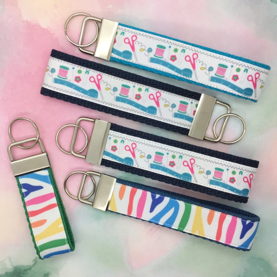 Llavero de costura arco iris cebra rayas llavero costurera llavero artesano regalo Foto 1 de 1