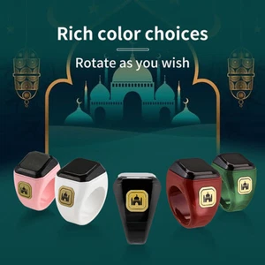 Smart Tasbih Tally Counter Ring for Muslims Zikr Digital Tasbeeh 5 Prayer Time - Picture 1 of 26