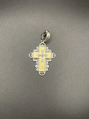НОВЫЙ ~ Американский Запад серебро золото перламутр крест подвеска - Изображение 1 из 2