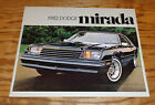 Original 1982 Dodge Mirada Sales Brochure 82