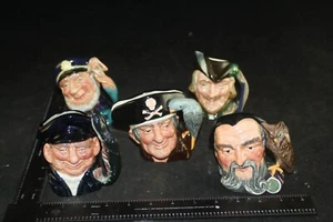 ROYAL DOULTON TOBY MUG LOT 4" LOBSTERMAN OLD SALT ROBIN HOOD MERLIN L J SILVER - Picture 1 of 9