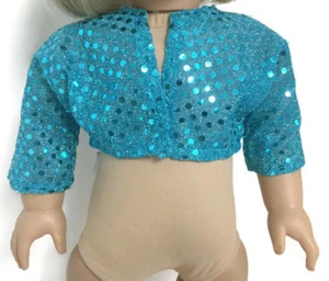 Turquoise Sequined Jacket Clothes for 18 inch Dolls Girl - Picture 1 of 3