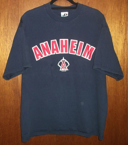 2002 Vintage Anaheim Angels T Shirt Blue w/ Big A Logo Mens XL Los Angeles Cover