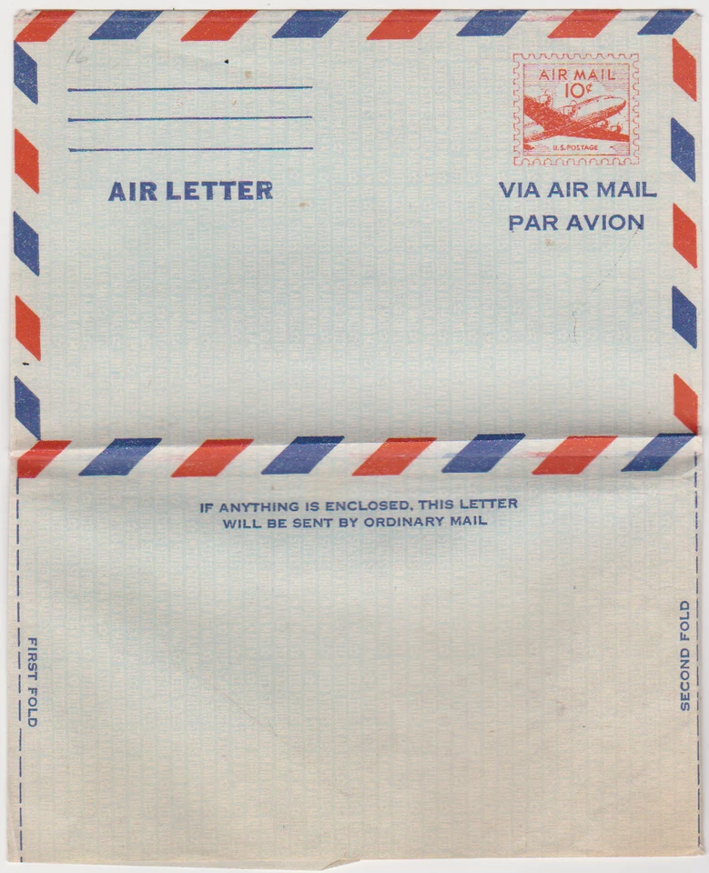 Scott # UC16 Air Letter Sheet MNH DC-4  for Foreign Postage 1955 10c Red - Image 1 of 1