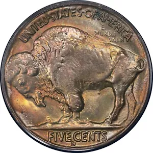 1938 D Buffalo Nickel PCGS MS66 Strongly Toned - Picture 1 of 3