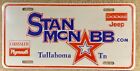 Stan McNabb Dodge Jeep Booster License Plate Vintage Tullahoma Dealership