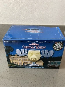 Taza ponche de huevo Marty Moose vacaciones de Navidad National Lampoons taza de vidrio transparente nueva - Imagen 1 de 6