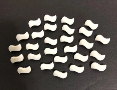 Vintage White Art-Deco Swirly Rectangle Shank Buttons 28mm Lot of 6 B96 - Image 1 of 4