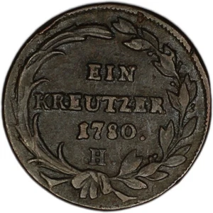 Moneta AUSTRIA 1 incrociatore 1780 H rara fine - Foto 1 di 7