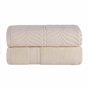 Zero Twist Cotton Solid and Jacquard Chevron Soft Bath Sheet Assorted Set of 2 - Picture 1 of 113