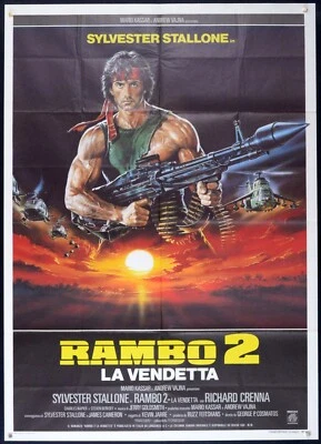 RAMBO 2 Sylvester Stallone MANIFESTO ORIGINALE POSTER AFFICHE 2F 1A ED. CASARO - Bild 1 von 2