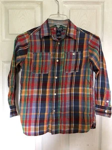 Chaps Ralph Lauren Boys Shirt Plaid Button Down Long Sleeve Multicolor Shirt - 7 - Picture 1 of 4