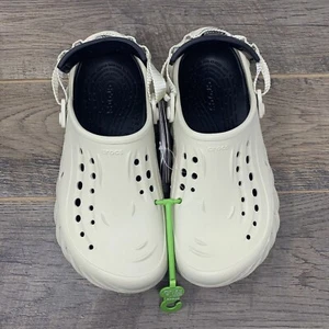 Crocs Echo Slide Clogs | Bone White Black — Men’s Size 8 - NWT - Picture 1 of 5