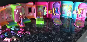 Vintage Polly Pocket Quik Clik Fashion Boutique Lot Set Clothes Dolls D11 - Picture 1 of 20