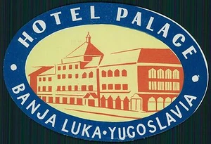 PALACE Hotel old luggage label BANJA Yugoslavia Vintage - Picture 1 of 2