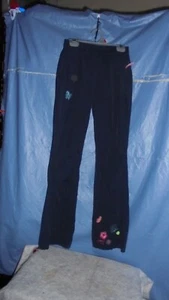 GAP, GIRLS, NAVY  PANTS/ FLORAL TRIM,SIZE 12 SL 23" X 28"  DISPLAY  - Picture 1 of 4