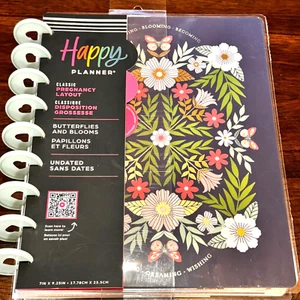 Happy Planner Classic Pregnancy Layout 7x9.25 Undated Butterflies & Blooms - Picture 1 of 8