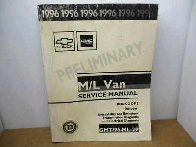 1996 GMC Safari & Astro Furgoneta ML M L Servicio Tienda Reparación Manual BK 2 - Imagen 1 de 4