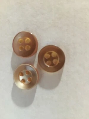 NEW 25  OLD GOLD PEARL FINISH 1/2 INCH BUTTON 4 HOLE - Image 1 of 3