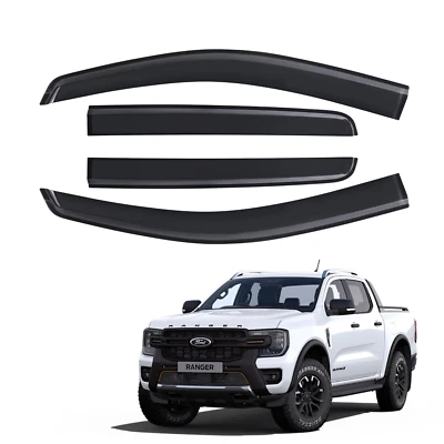 🔥4Pcs Wind Deflectors Rain Deflectors for Ford Ranger 2023-2025 Wildtrak Raptor DE - Image 1 of 4