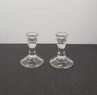 Vintage 4" Tall Pair Set Of 2 Libby Clear Glass  Candlestick Candle Holders