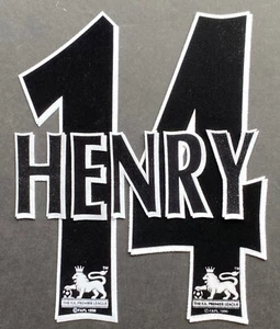 HENRY NOME+NUMERO PREMIER LEAGUE 1997-2007 BLACK - Foto 1 di 1