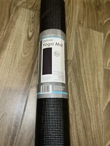 ¡DELUXE! Estera de yoga negra 24""x68", 4 mm de espesor...Ajuste saludable feliz - Imagen 1 de 5