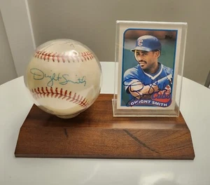 Dwight Smith Auto 1989 Topps Traded #113T + Signed Autographed Baseball - Picture 1 of 1