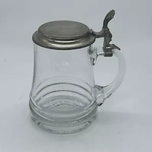 Coperchio vintage birra tedesca pietra vetro taglio peltro Rein Zinn Company 18 oz NUOVO DI ZECCA - Foto 1 di 6