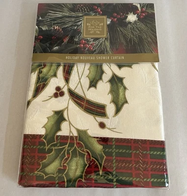 Lenox Holiday Nouveau Shower Curtain 72”x 70”New Christmas Elegant Classic - Image 1 of 3