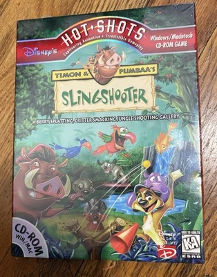 Disney's Hot Shots Timon & Pumbaa's Slingshooter PC MAC CD Lion King NEW SEALED - Image 1 of 2