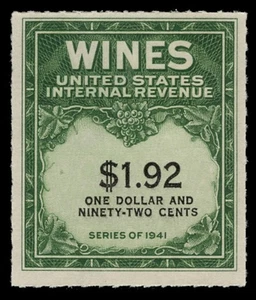 SCOTT #RE152 - $1.92 WINE STAMP - F-VF UNUSED - Picture 1 of 2