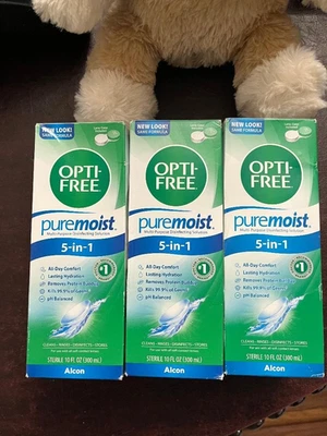 Solución desinfectante multiusos Opti-Free Puremoist con estuche para lentes 300 ml 3PK Foto 1 de 2