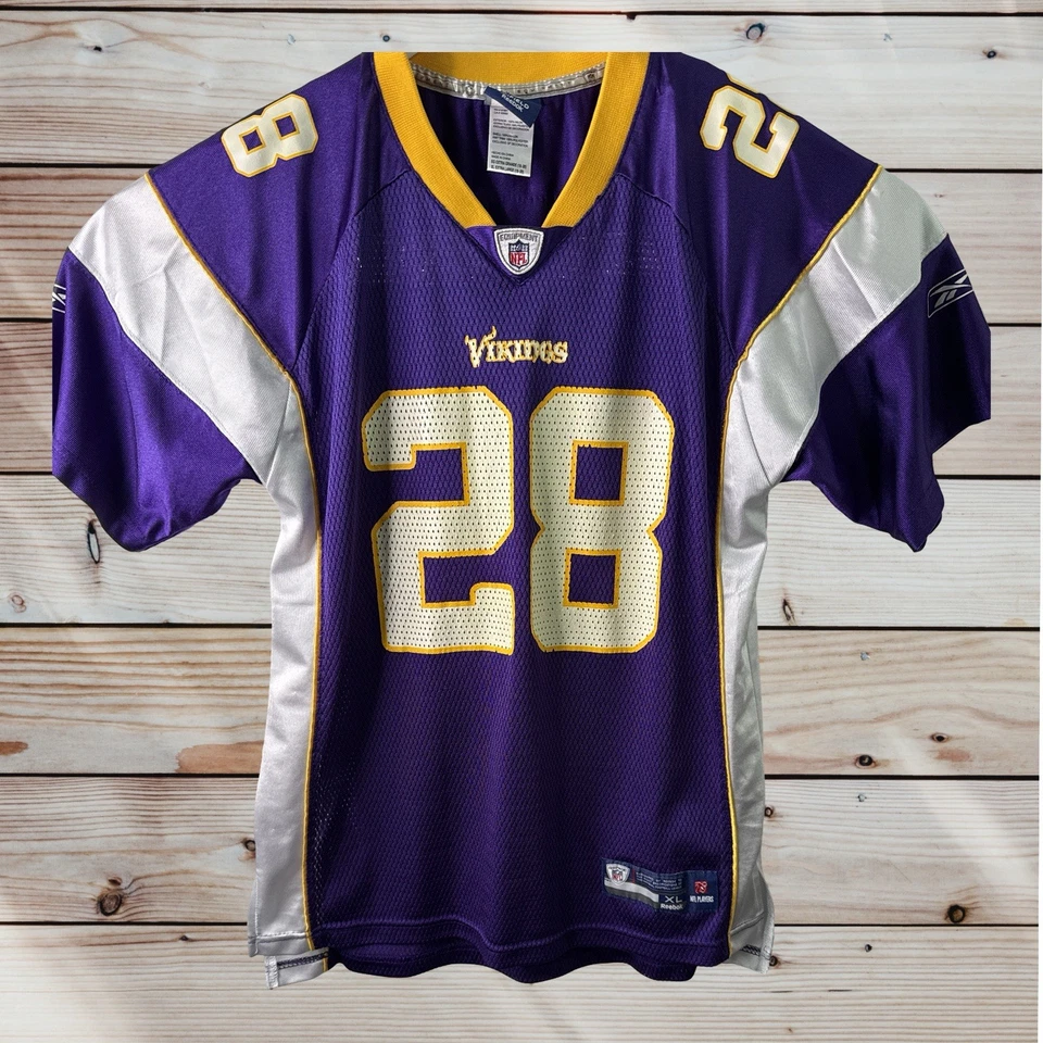 Camiseta Reebok On Field NFL Equip Vikings Peterson #28 Juvenil Talla XL 18-20 Púrpura Foto 1 de 4