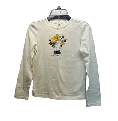 Camisa Janie and Jack Manga Larga Talla 8 Niñas Flor Corona Gráfico Nueva Con Etiquetas Foto 1 de 4