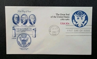 US FDC # U602 The Great Seal Of The United States 20c 1982. - Image 1 of 4