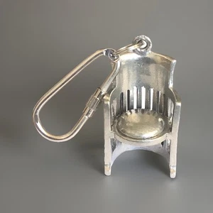 Frank Lloyd Wright  Key Chain Ring Barrel Chair  With Booklet Pewter - Picture 1 of 9