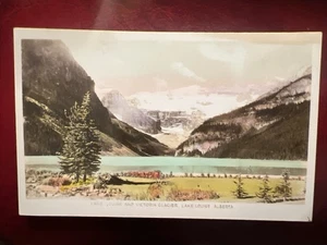 RPPC c1915 Lake Louise e Victoria Glacier Alberta cartolina d'epoca vera foto - Foto 1 di 2