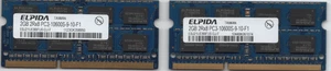Elpida 2GB DDR3 204Pin SO-DIMM 2Rx8 PC3-10600S-9-10-F1 memory modules - Picture 1 of 2