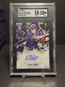 SGC 10/10 2024 TOPPS BB STARS AUTOS SER 2-BLACK #BSA2EC EVAN CARTER 32/199 - Picture 1 of 2