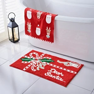 Luxurious Dear Santa Bath Mat Super Soft & Fluffy Microfibre Bath Mat - Picture 1 of 8