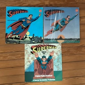 Lot Of 3 Superman Vinyl ORIGINAL RADIO BROADCAST 1972 1974 Coca Cola Mark 56 - Imagen 1 de 2