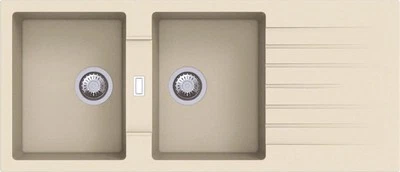 VEDERE IN DESCRIZIONE Lavello APELL 2 Vasche con gocciolatoio reversibile colore Avena cod: PTPL1162GO