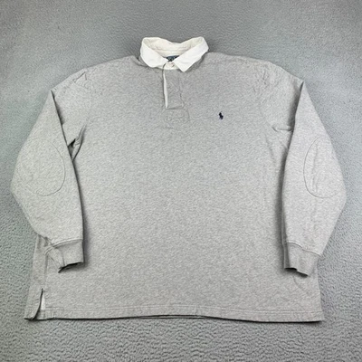 VTG Polo Ralph Lauren Rugby Polo Shirt Mens 2XLT Pony Padded Shoulder Elbow - Image 1 of 4