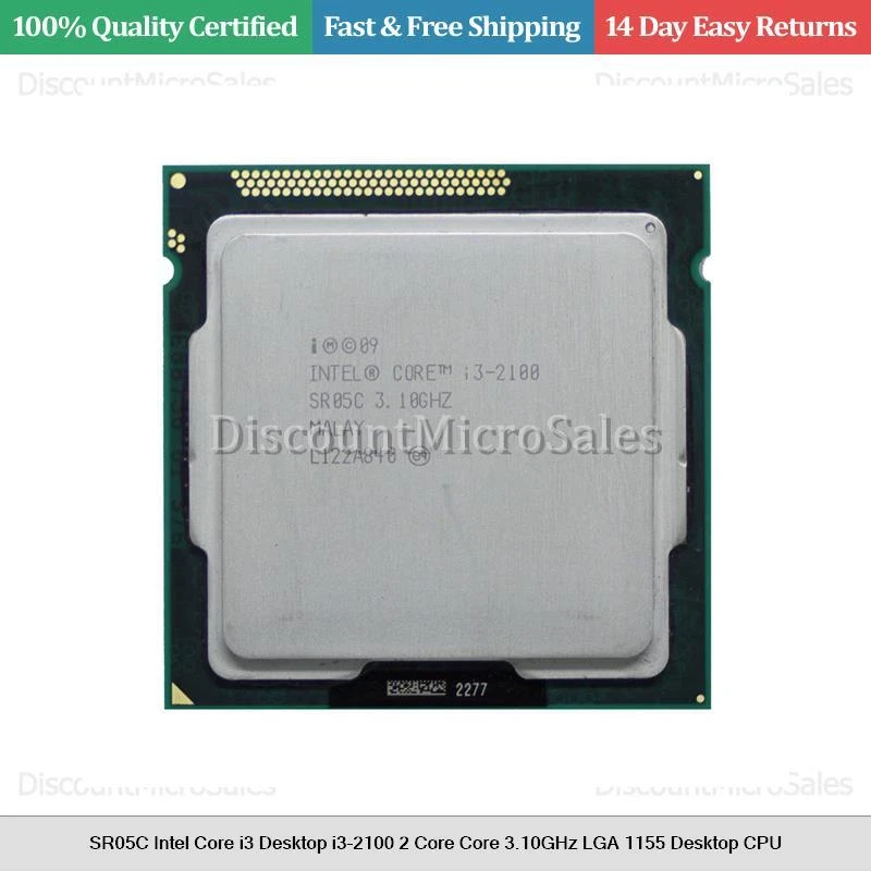 SR05C Intel Core i3 Desktop i3-2100 2 Core Core 3.10GHz LGA 1155 Desktop CPU - Image 1 of 1