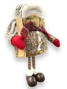 Muñeca de pie BÚHO DE INVIERNO decoración de Navidad para vacaciones 14 1/2 pulgadas NUEVA con ETIQUETAS - Imagen 1 de 13